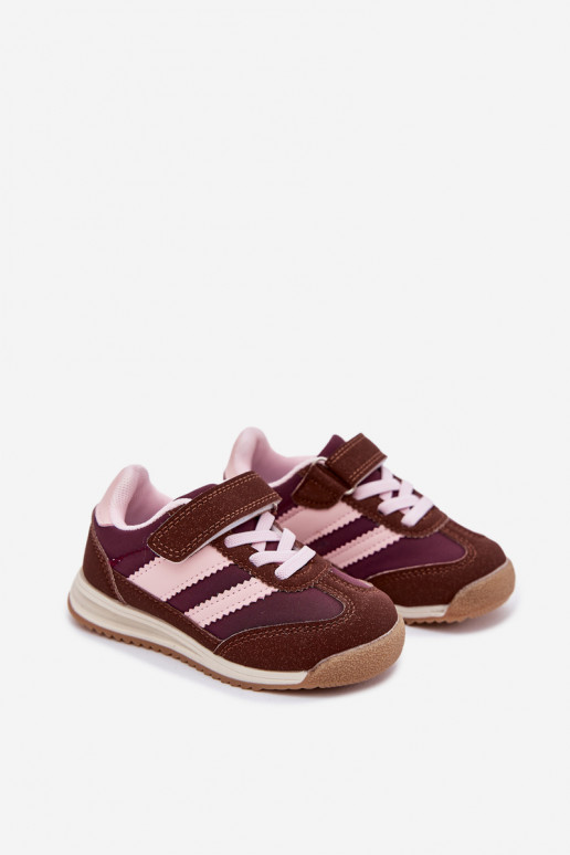 Kinder-Sneaker Turnschuhe mit Klebeverschlüssen braune Farbe Viona