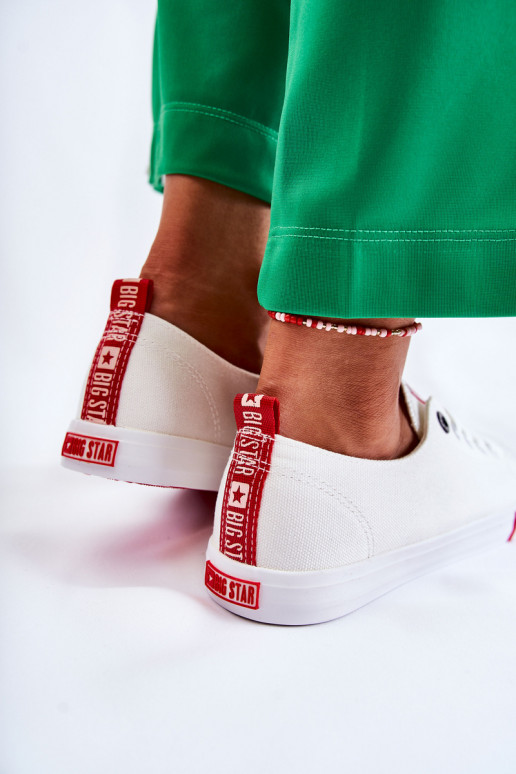 Frauen Schuhe Big Star FF274087 INeiß-rote Farbe