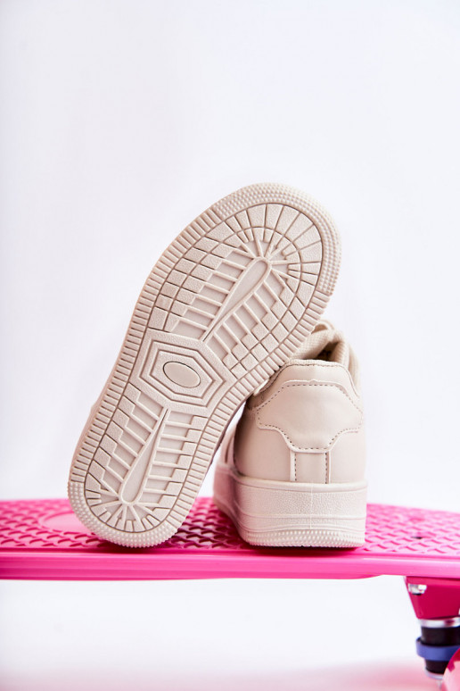 Chaussures de sport pour enfants avec attaches adhésives beige Elike