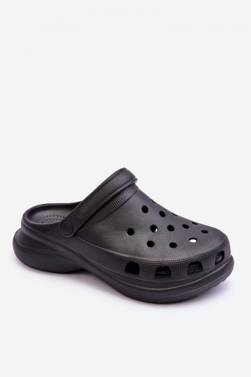 Crocs-Schaumhausschuhe mit modischer Es mussssivsohle schZuarze Farbe Katniss