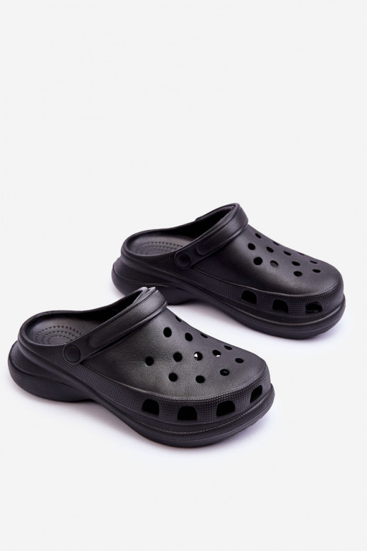 Crocs-Schaumhausschuhe mit modischer Es mussssivsohle schZuarze Farbe Katniss