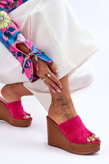 LichtgeInicht pantoffels met platform roze Good Vibe 2