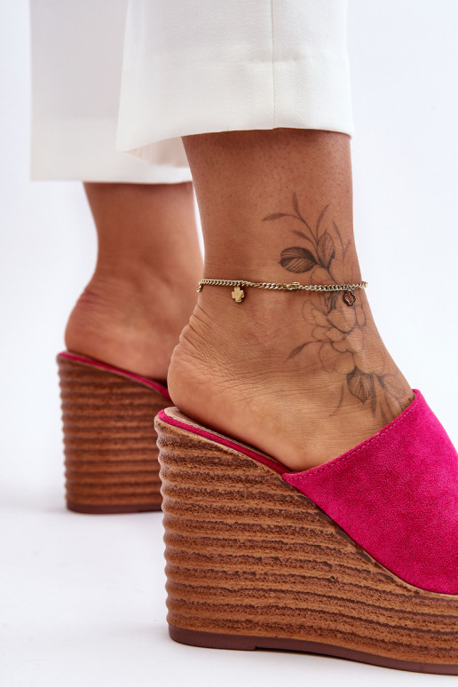 LichtgeInicht pantoffels met platform roze Good Vibe