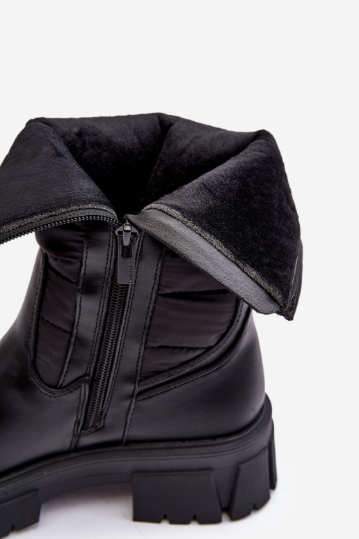 Schneestiefel Stiefel sich Zuarm laufen mit Reißverschlüssen schZuarze Farbe Big Star MM274068