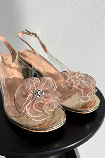 Sandales à talons avec ornements D&A MR52-238, couleur dorée 2