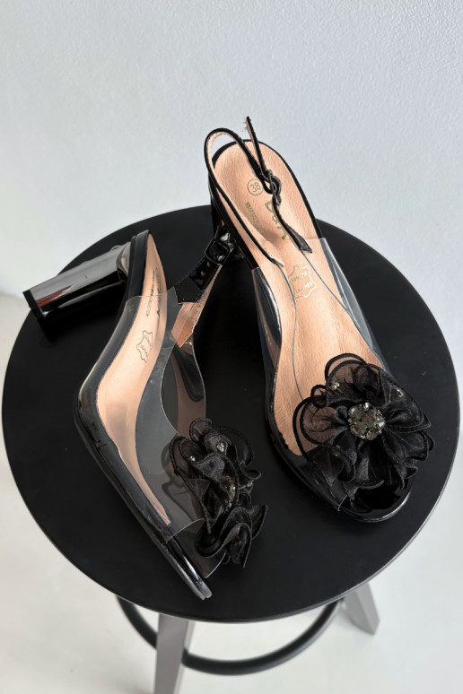 sandalen met hakken met ornamenten I Kryształkami D&A MR52-236 zInart