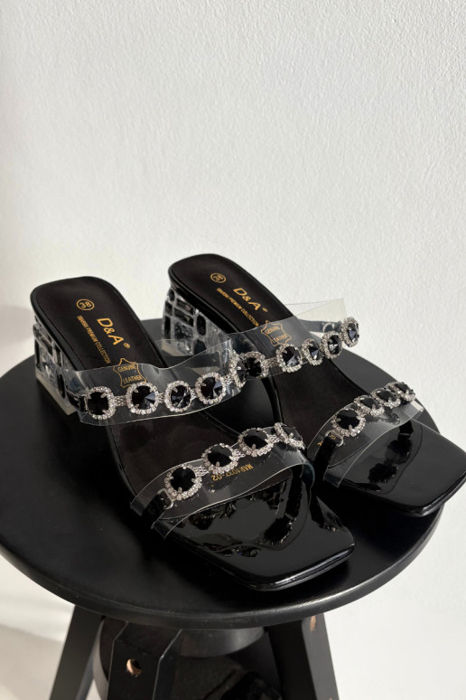 Damespantoffels met glanzende gaten D&A MR1037-02 zInart