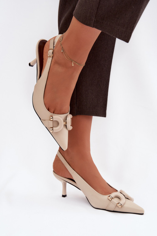 Dames sandalen met dunne hakken Met sierlijk Detalem ivoor Brienne