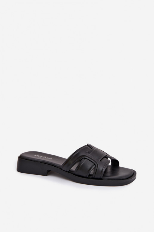 Pantoufles pour femmes avec des talons larges couleur noire Lorania