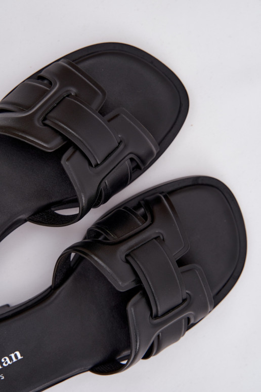 Pantoufles pour femmes avec des talons larges couleur noire Lorania