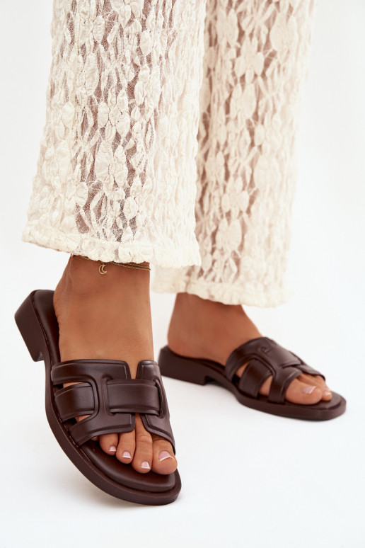 Damenhausschuhe mit breiten Absätzen CzekoladoZue Lorania