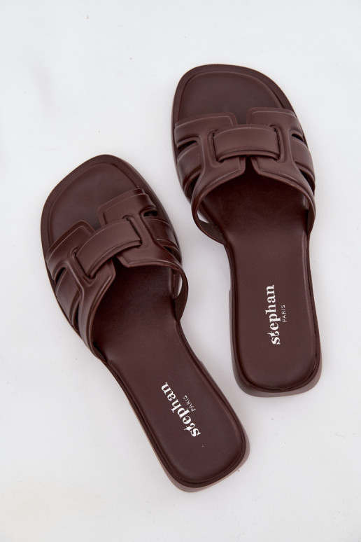 Pantoufles pour femmes avec des talons larges CzekoladoÀe Lorania