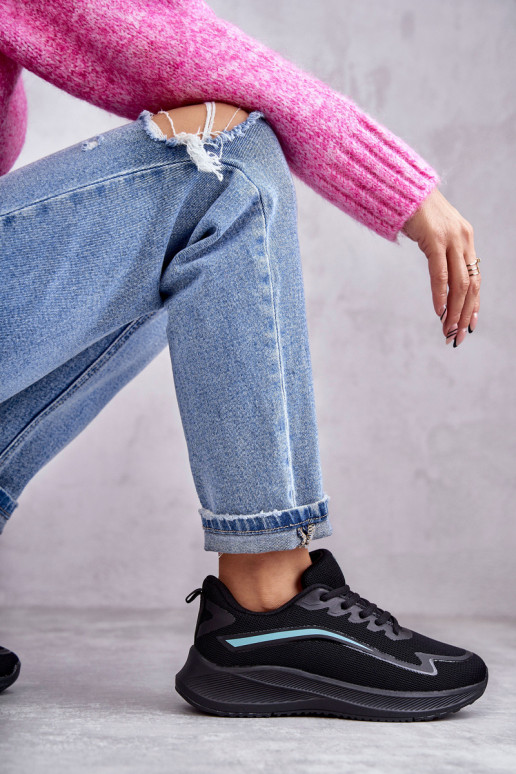 Féminin Chaussures de sport à la mode couleur noire Ida