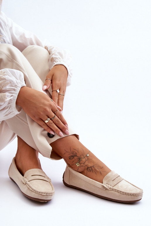 Elegante suède mocassins beige Lenvie