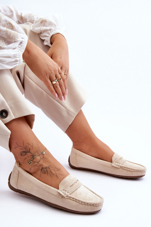 Mocassins élégants en daim beige Lenvie
