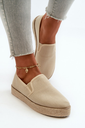 Espadrilles met platform beige Oploenma