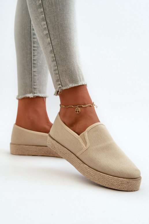Espadrilles mit einer Plattform Beige Ermöglichtloenma