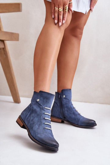 réchauffer Bottes pour femmes avec des talons larges couleur bleue Labise 2