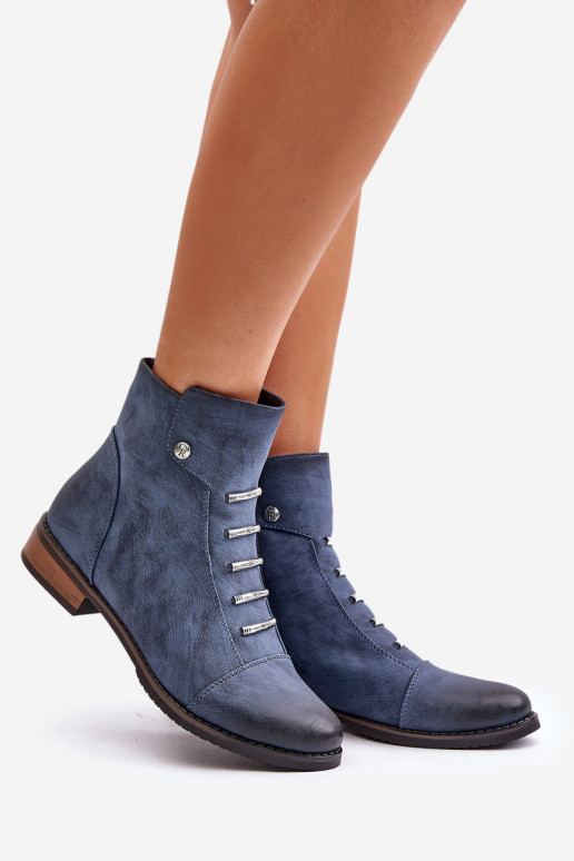 réchauffer Bottes pour femmes avec des talons larges couleur bleue Labise