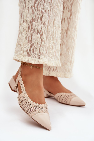 Damensandalen Mit Zopf Klocke elfenbeinfarbe Nivorra 2