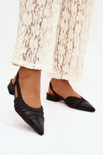 Sandales noires pour femmes avec détail tressé « Nivorra »