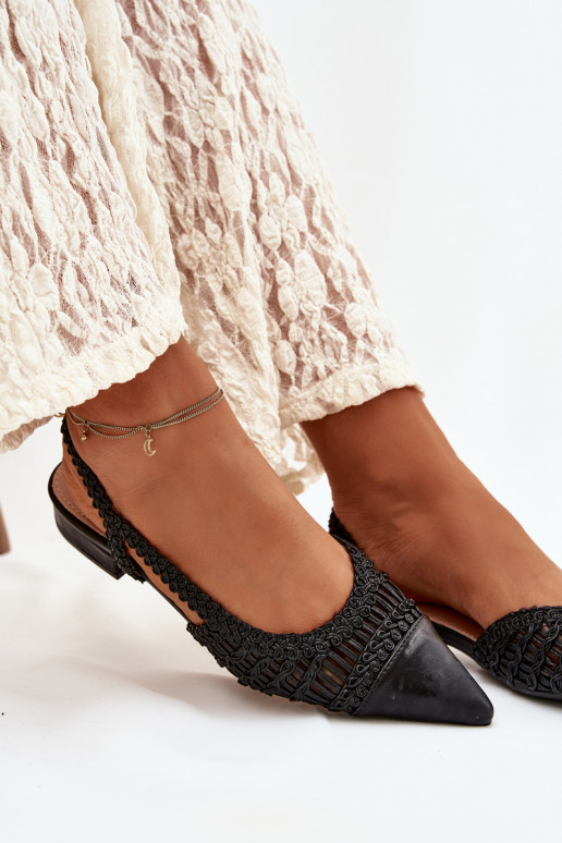 Damensandalen Mit Zopf Klocke schZuarze Farbe Nivorra