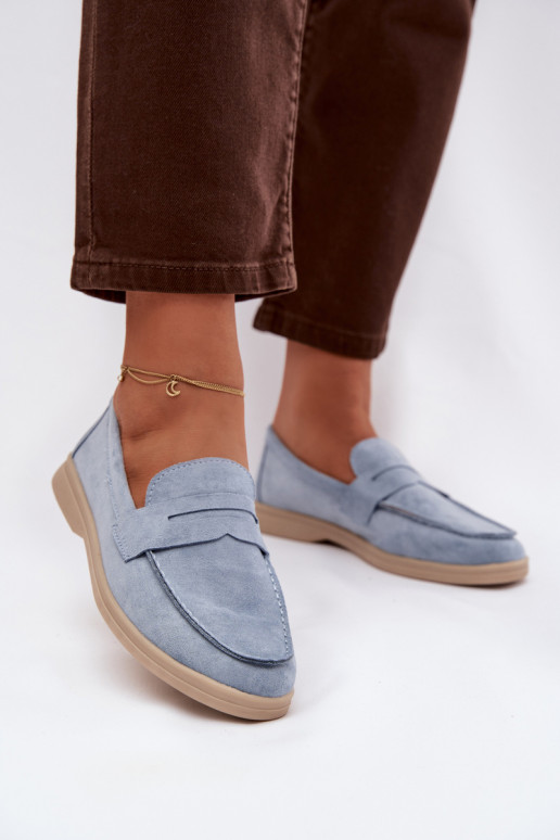 dames mocassinsvan eco-suèdeu blauIn Renelia