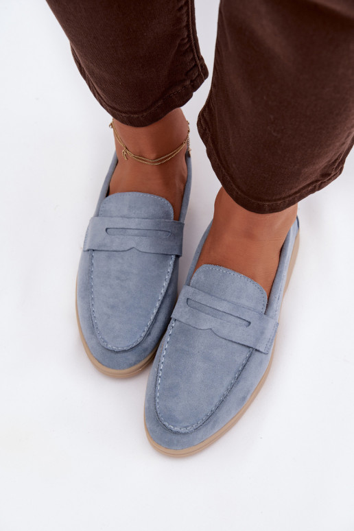 dames mocassinsvan eco-suèdeu blauIn Renelia