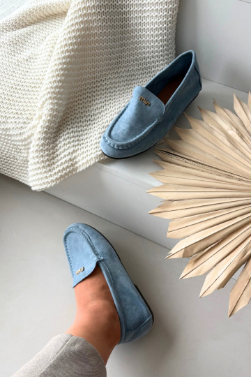 dames mocassinsKleinm gouden kleurm Detalem blauIn Sarivelle 2