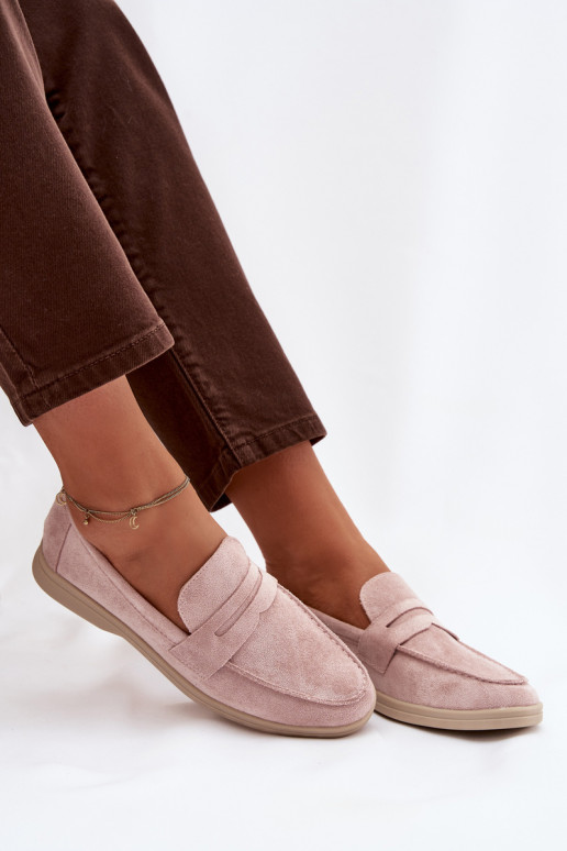 dames mocassinsvan eco-suèdeu roze Renelia
