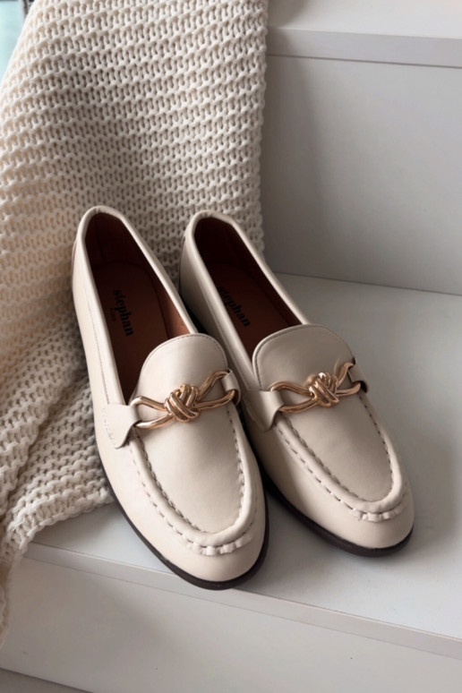 Mocassins Féminin Avec des décorations Detalem couleur ivoire Rosynne