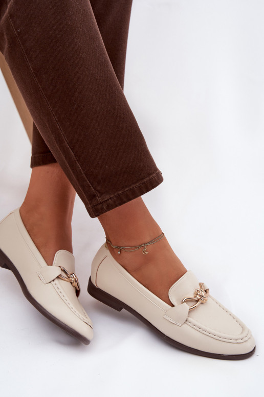 Mocassins Féminin Avec des décorations Detalem couleur ivoire Rosynne