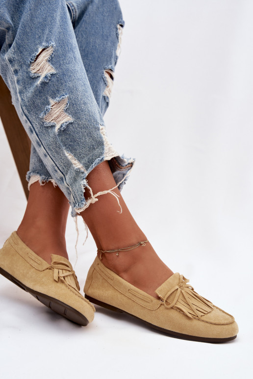 dames mocassins met kInastjes geel Janelisse