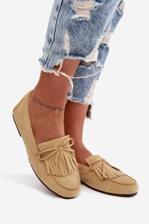 mocassins pour femmes avec des franges couleur jaune Janelisse