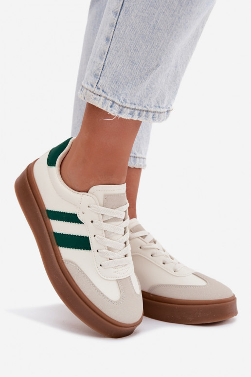 Sneakers model schoenen Dames met platform van ecoleer INit-groene kleur Elaraven