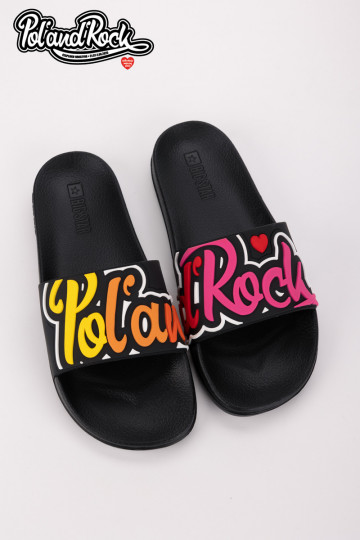 Slippers Pol'and'Rock Festival X Big Star SS174508 in zwarte kleur 2