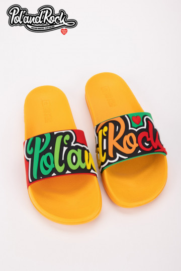 Slippers Pol'and'Rock Festival X Big Star SS174507 in gele kleur 2