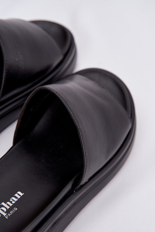 Pantoufles pour femmes avec une plateforme couleur noire Tanelisse