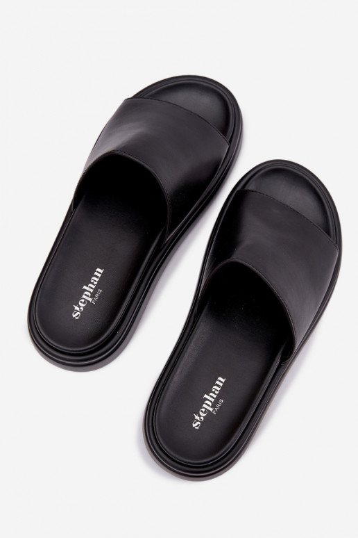 Pantoufles pour femmes avec une plateforme couleur noire Tanelisse