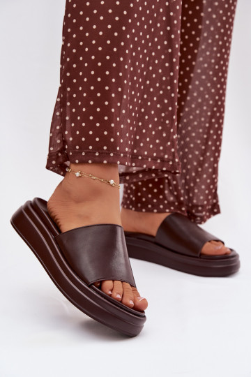 Damespantoffels met platform CzekoladoIne Tanelisse 2