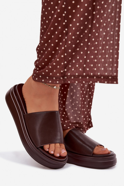 Damespantoffels met platform CzekoladoIne Tanelisse