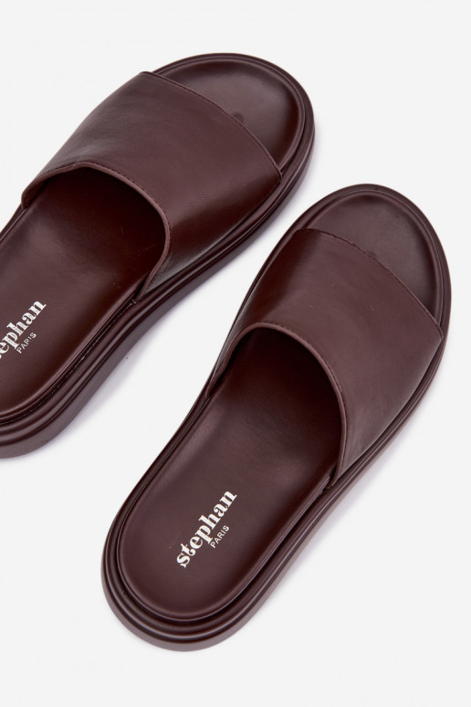 Pantoufles pour femmes avec une plateforme CzekoladoÀe Tanelisse