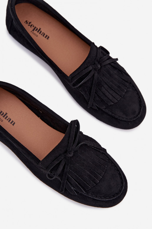 mocassins pour femmes avec des franges couleur noire Janelisse