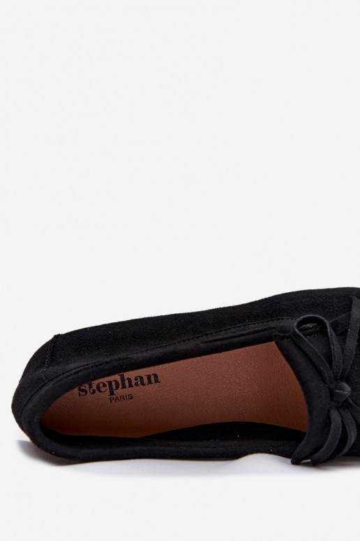 mocassins pour femmes avec des franges couleur noire Janelisse