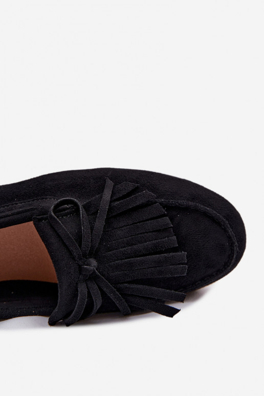 mocassins pour femmes avec des franges couleur noire Janelisse