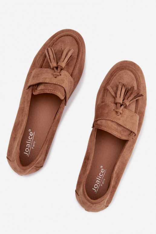 Mocassins Appartement pour femmes avec des franges marron Il fautrilisse