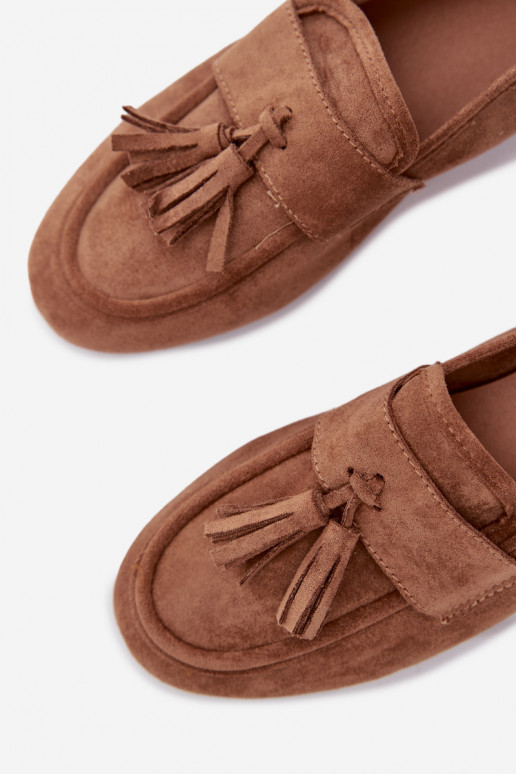 Mocassins Appartement pour femmes avec des franges marron Il fautrilisse