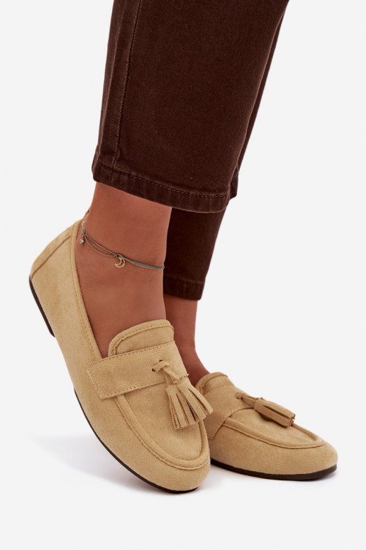 Mocassins Appartement pour femmes avec des franges couleur jaune Il fautrilisse