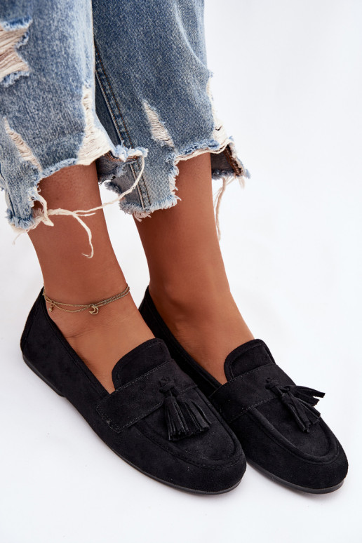 Mocassins Dames plat met kInastjes zInart Het heeftrilisse