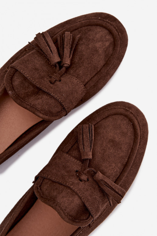 Mocassins Dames plat met kInastjes CzekoladoIne Het heeftrilisse